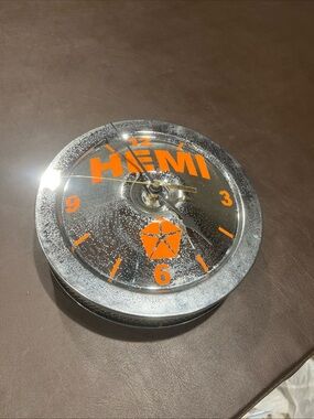 HEMI Mopar Air Cleaner Wall Clock Chrome Finish Orange 1997